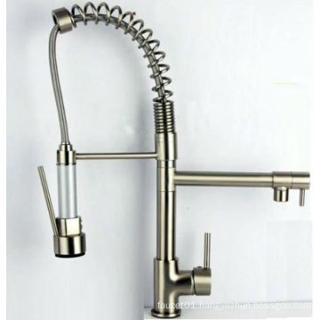 Brushed Pull out Kitchen Faucets A0023-S Nickel